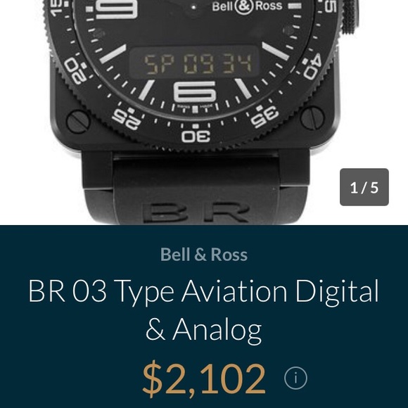 Bell & Ross BR-03-88-S Aviation analog AND digital watch